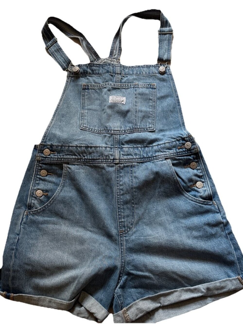 Levi's Blue Denim Short Overalls